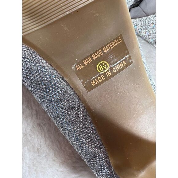 Silver Glitter Heels Size 8.5 New - Picture 11 of 14